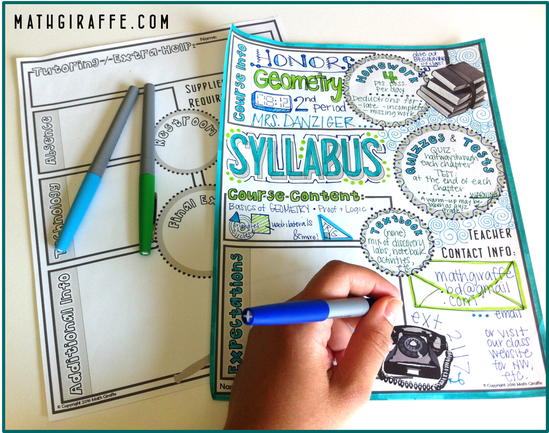 Free Doodle Syllabus Template for Math Class