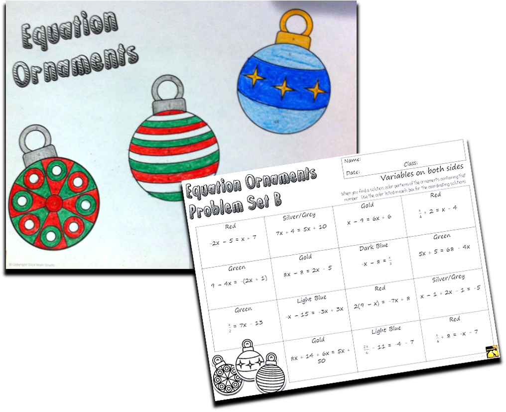 Christmas Algebra - solving equations