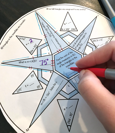 Christmas Math - Geometry Snowflake for Congruent Triangles