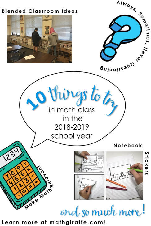 10 Things to Try in Math Class This Year