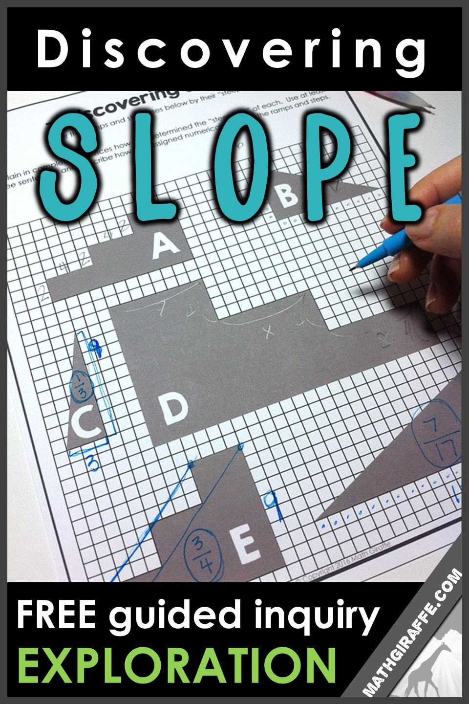 teaching slope through inquiry - a free discovery / guided exploration of slope formula for algebra