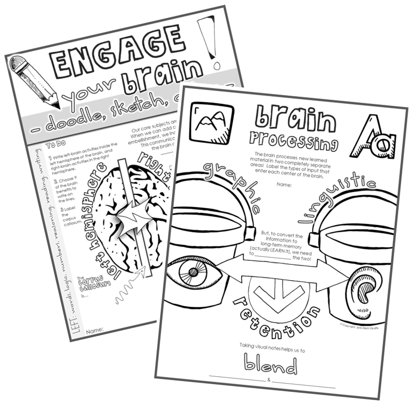 brain based teaching with visual doodle notes - interactive note pages