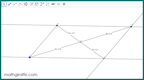 diagonals of a parallelogram - tech discovery lesson