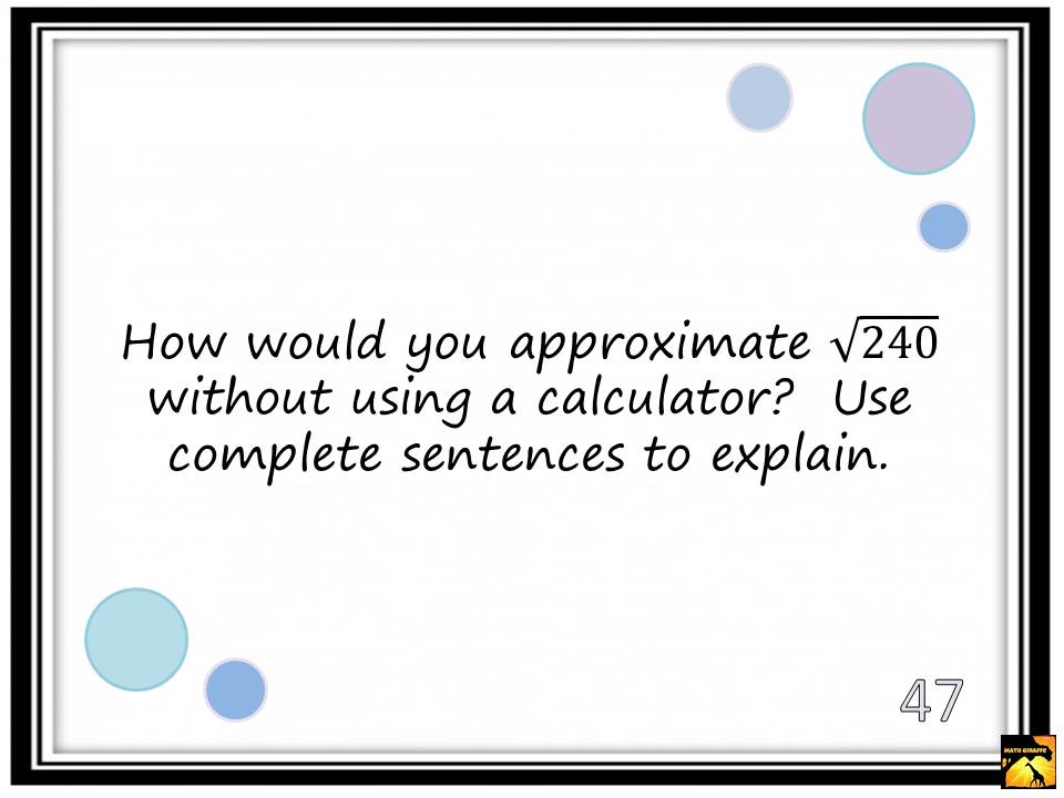 Formative Assessment: Writing in Math Question Prompt as Exit Ticket