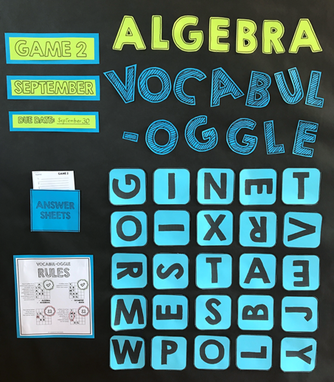 Vocabulary Game for Math Bulletin Board
