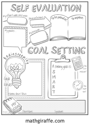 Student Goal Setting Sheet for Middle School