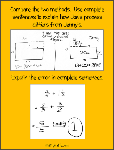Writing in Math - Error Analysis