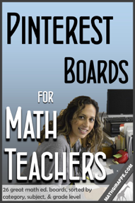 Pinterest Boards for Math Teachers