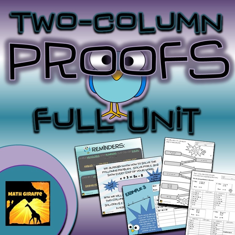Teaching Unit - Formal 2 Column Proofs in Geometry