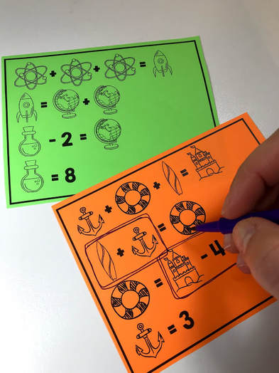 skill - building picture equation puzzles - free download for algebra and geometry reasoning