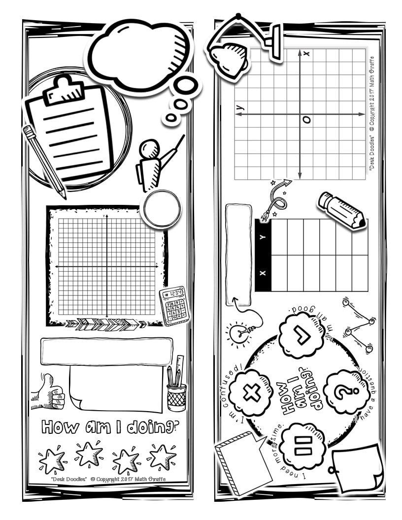 free download - doodle desk cards for math class