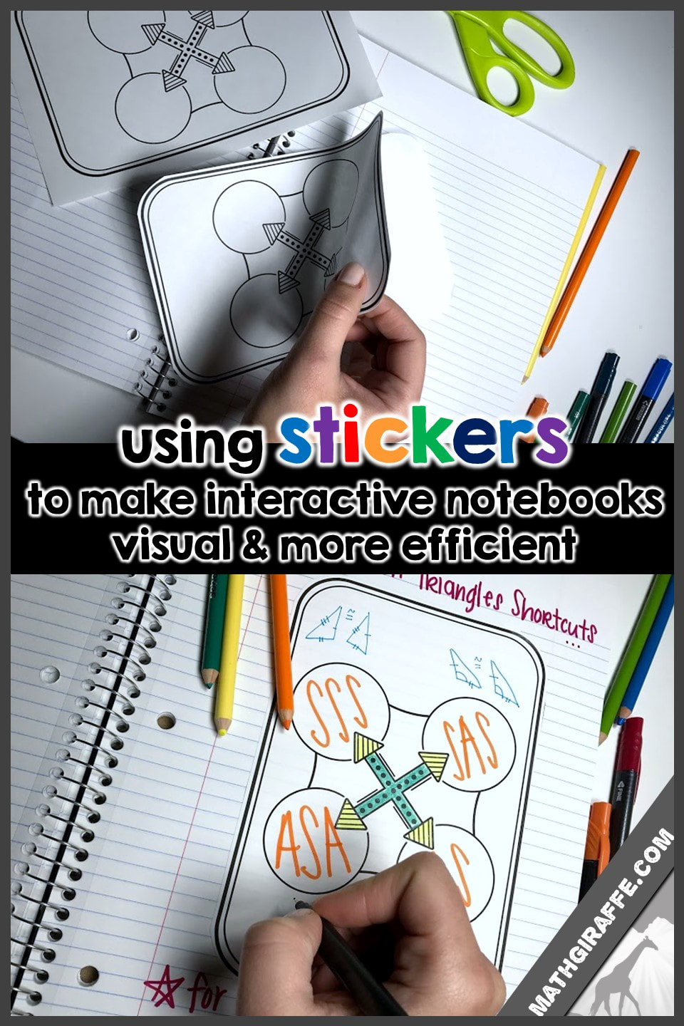 Free downloadable sticker templates for interactive math notebooks
